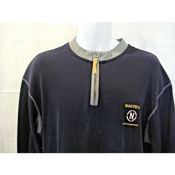 Nautica Jeans Co ¼ Zip Pullover Sweater Embroidered Mens Size XL - Picture 3 of 8